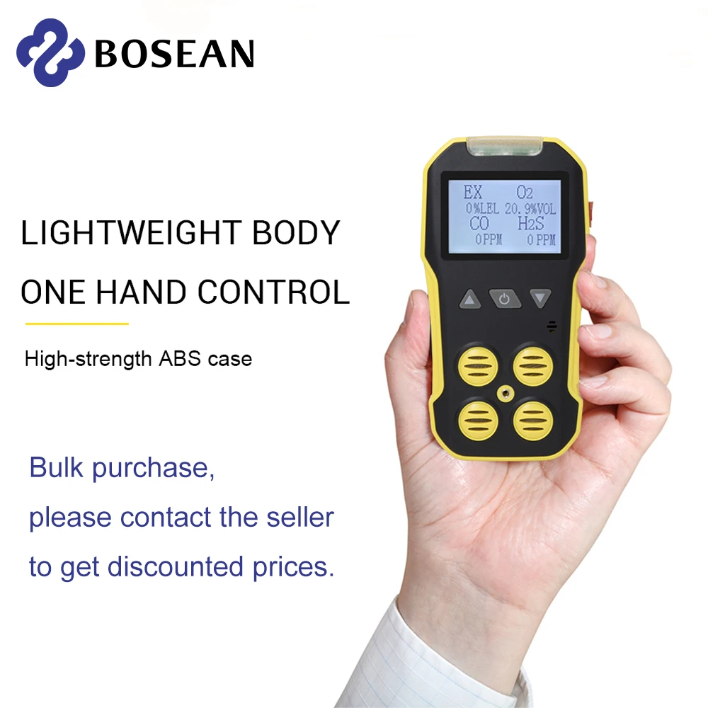 Bosean Multi Gas Detector Gas Meter O2 H2S CO LEL 4 in 1 Oxygen Hydrogen Sulfide Carbon Monoxide Combustible Gas Leak Detector - Image 5