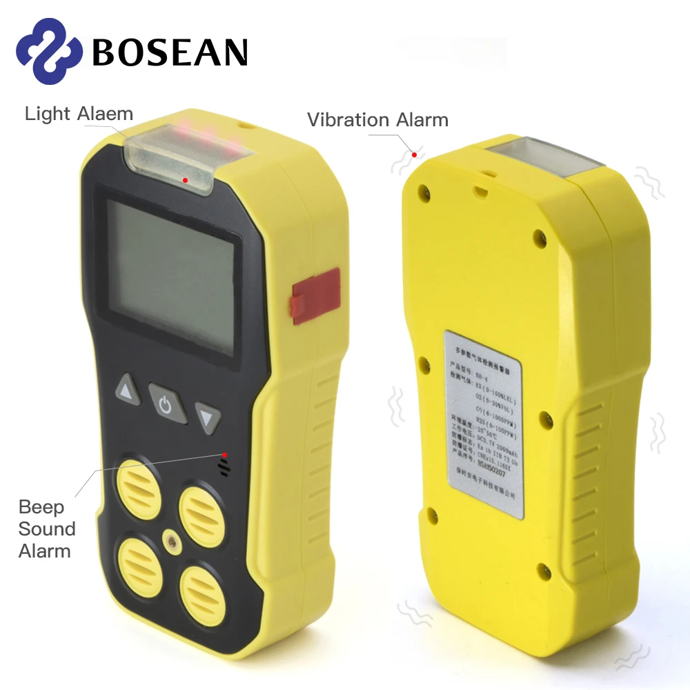 Bosean Multi Gas Detector Gas Meter O2 H2S CO LEL 4 in 1 Oxygen Hydrogen Sulfide Carbon Monoxide Combustible Gas Leak Detector - Image 3