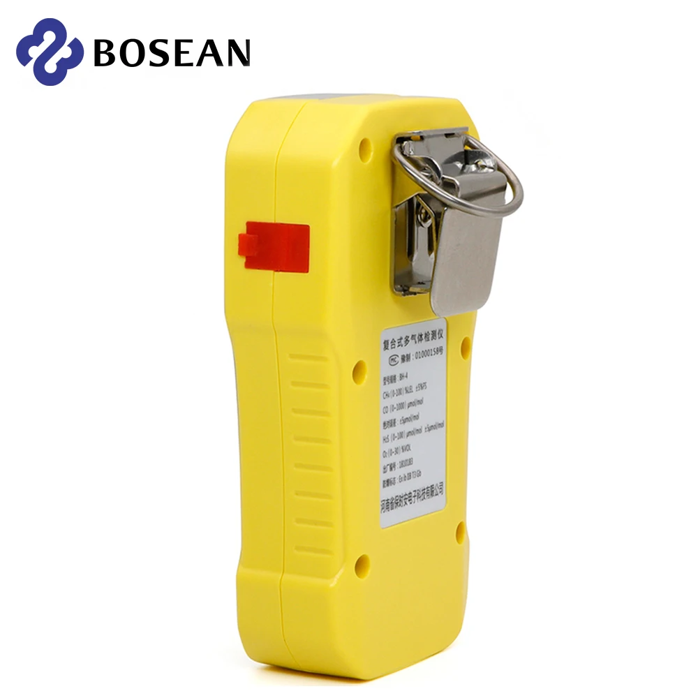 Bosean Multi Gas Detector Gas Meter O2 H2S CO LEL 4 in 1 Oxygen Hydrogen Sulfide Carbon Monoxide Combustible Gas Leak Detector - Image 4