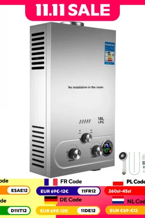VEVOR 6-18L LPG Gas Hot Water Heater Propane Tankless Instant Boiler With Shower Kit LPG Water Heater Home Appliance LPG Boiler