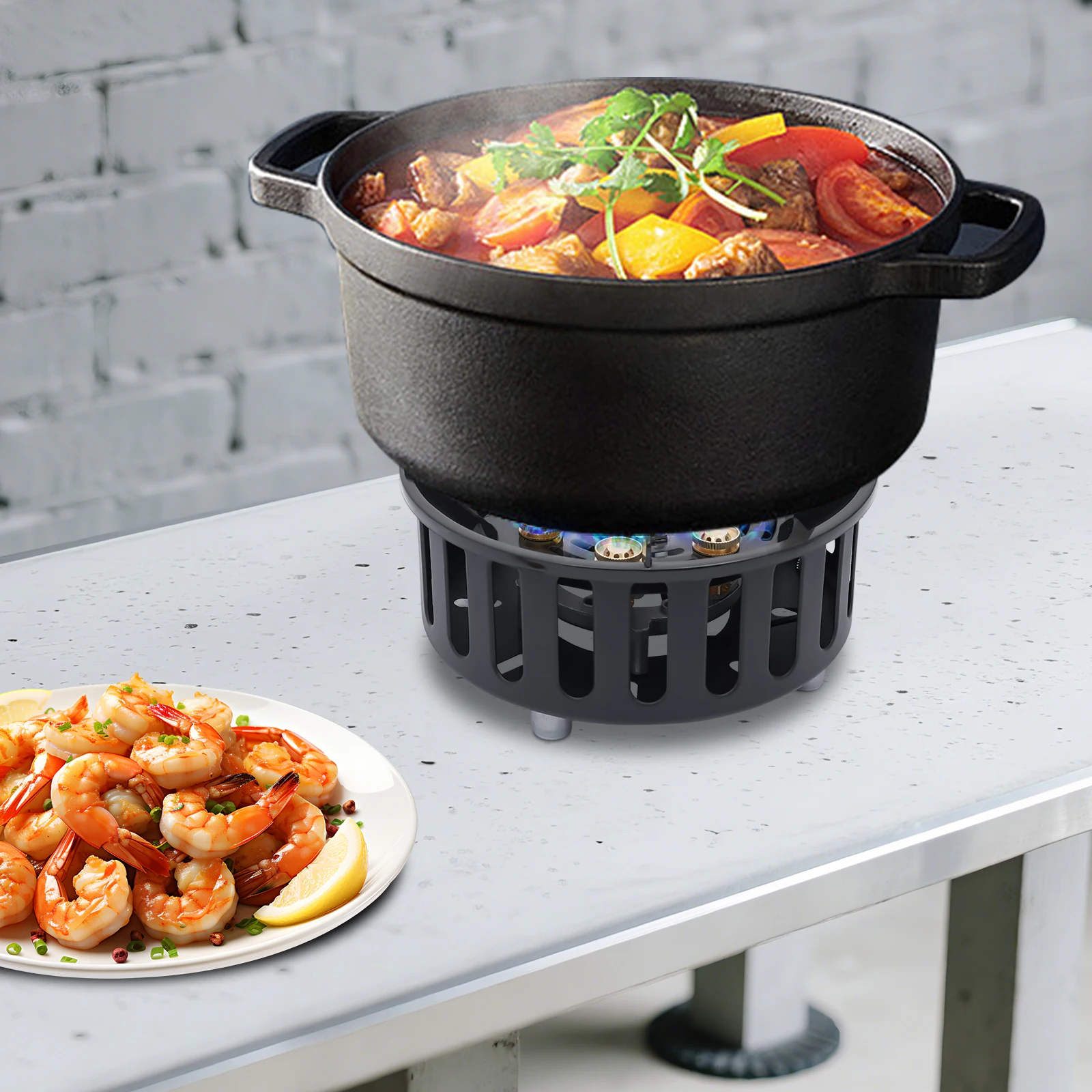 Camping Stove Outdoor Burner Portable Stove with 3 Adapters Gas Stove matching storage bag for frying steaming boiling picnic - Image 5