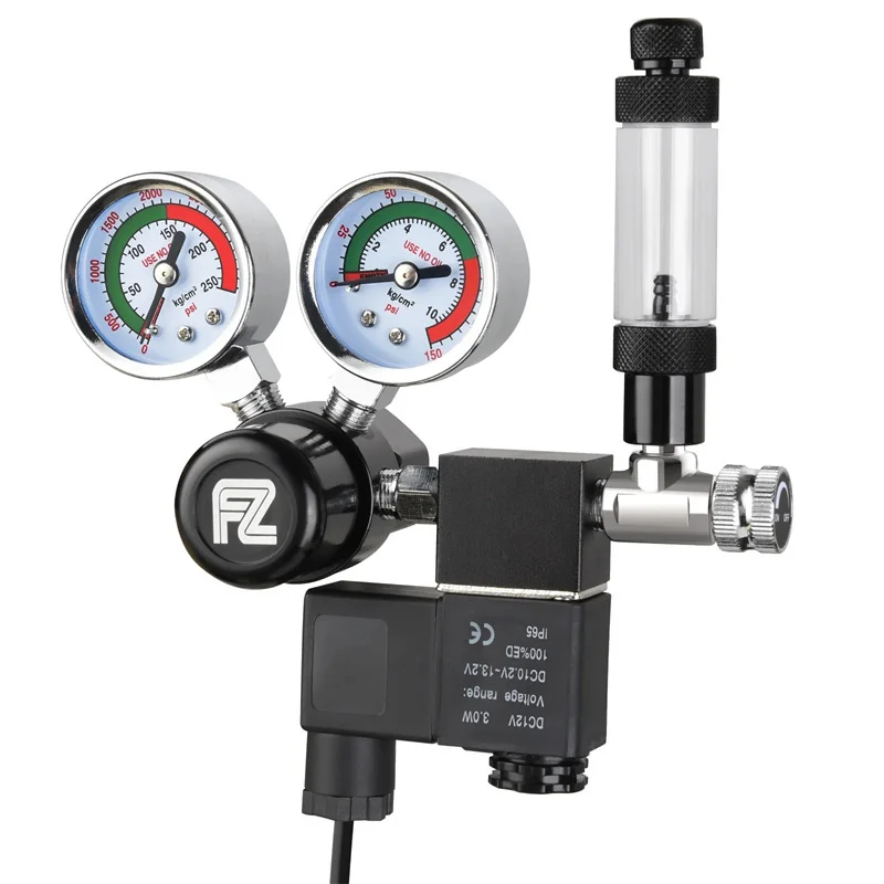 Fzone Single Stage Big Gauge Co2 Regulator Aquarium Accessories Fishbowl Cylinder Tank Bubble Counter Carbon Dioxide Reducer
