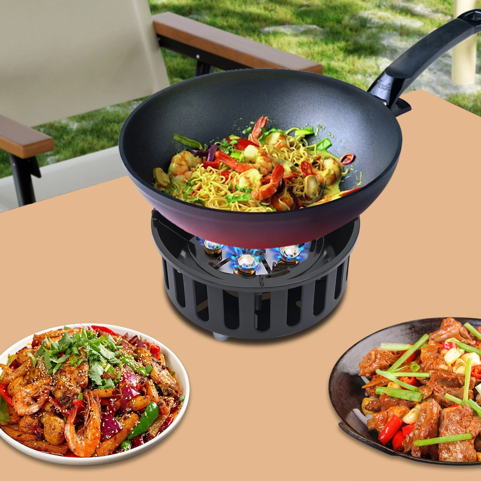 Camping Stove Outdoor Burner Portable Stove with 3 Adapters Gas Stove matching storage bag for frying steaming boiling picnic - Image 2