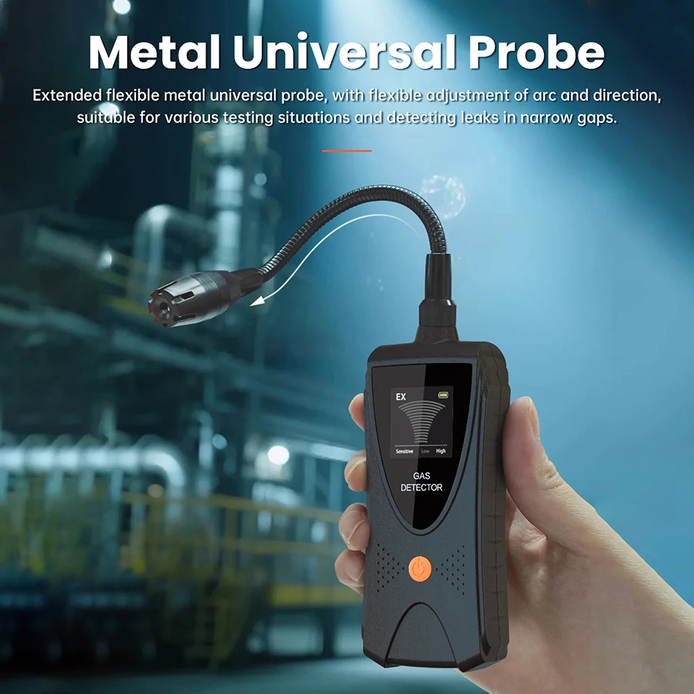 LCD Combustible Gas Detector Color Natural Gas Leak Detector Methane LPG Leak Detection Analyzers Tool With Audible Visual Alarm