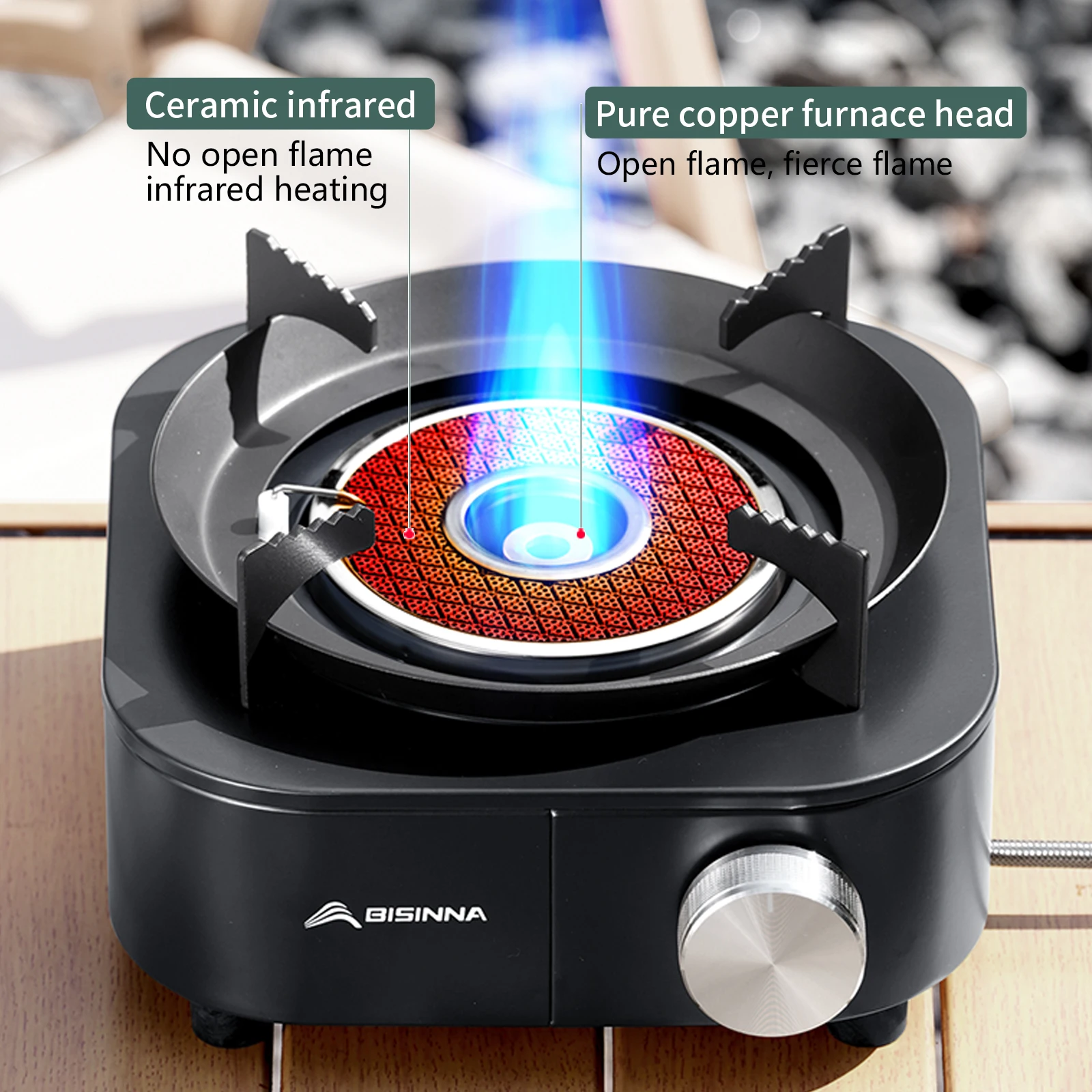 BISINNA 4000W High-power Infrared Stove Portable Lightweight Gas Burner Split Type Stove Outdoor Camping Supplies Picnic Hiking - Image 3