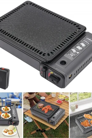 YIYIBYUS Portable BBQ Stove Butane Grill Stove Camping Cooking Grill Gas Stove Picnic Barbecue Tools