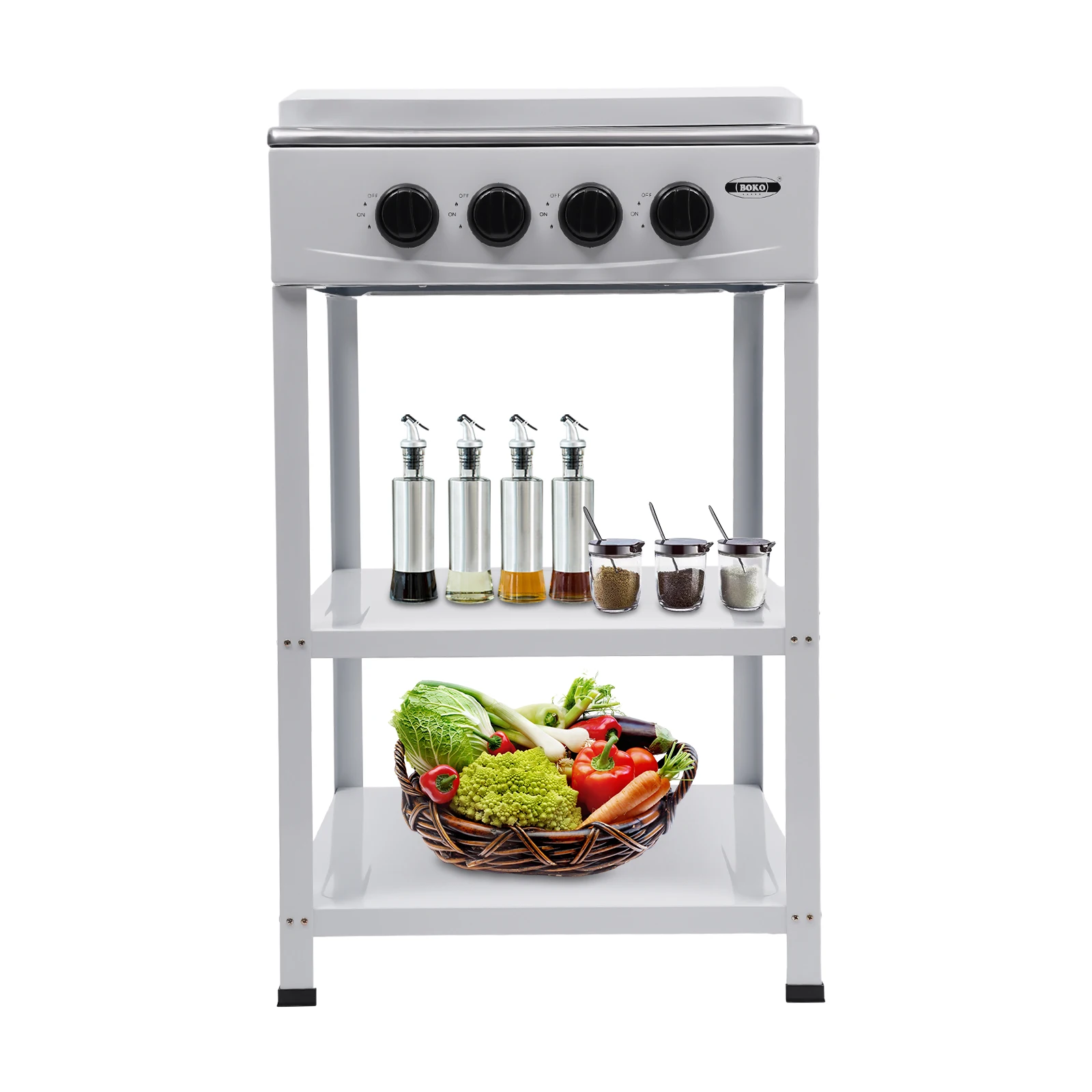 4 Burners Gas Stove Propane Removable Smokeless Barbecue Grill Portable BBQ Grill w/Movable Storage Bracket - Image 5