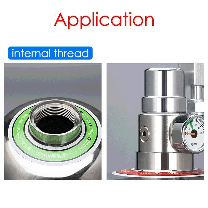 Internal Thread CO2 Steel Cylinder Generator Stainless Steel Valve Aquarium CO2 Carbon Fiber Filter Element Accessories Filter - Image 4