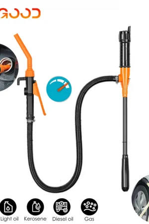 Yangood 12V Electric Oil Transfer Pump, Portable Battery-Powered Liquid Siphon Pump for Cars, Trucks, Gas, Water with Hose