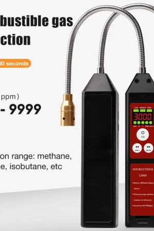 LD610 Combustible Gas Detector Portable Gas Leak Tester 360° Flexible Probe C3H8 C4H10 H2 Methane Leakage Monitor 100-9999PPM