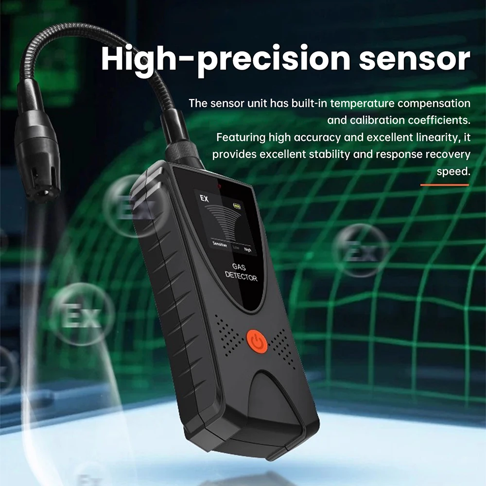 LCD Combustible Gas Detector Color Natural Gas Leak Detector Methane LPG Leak Detection Analyzers Tool With Audible Visual Alarm - Image 3